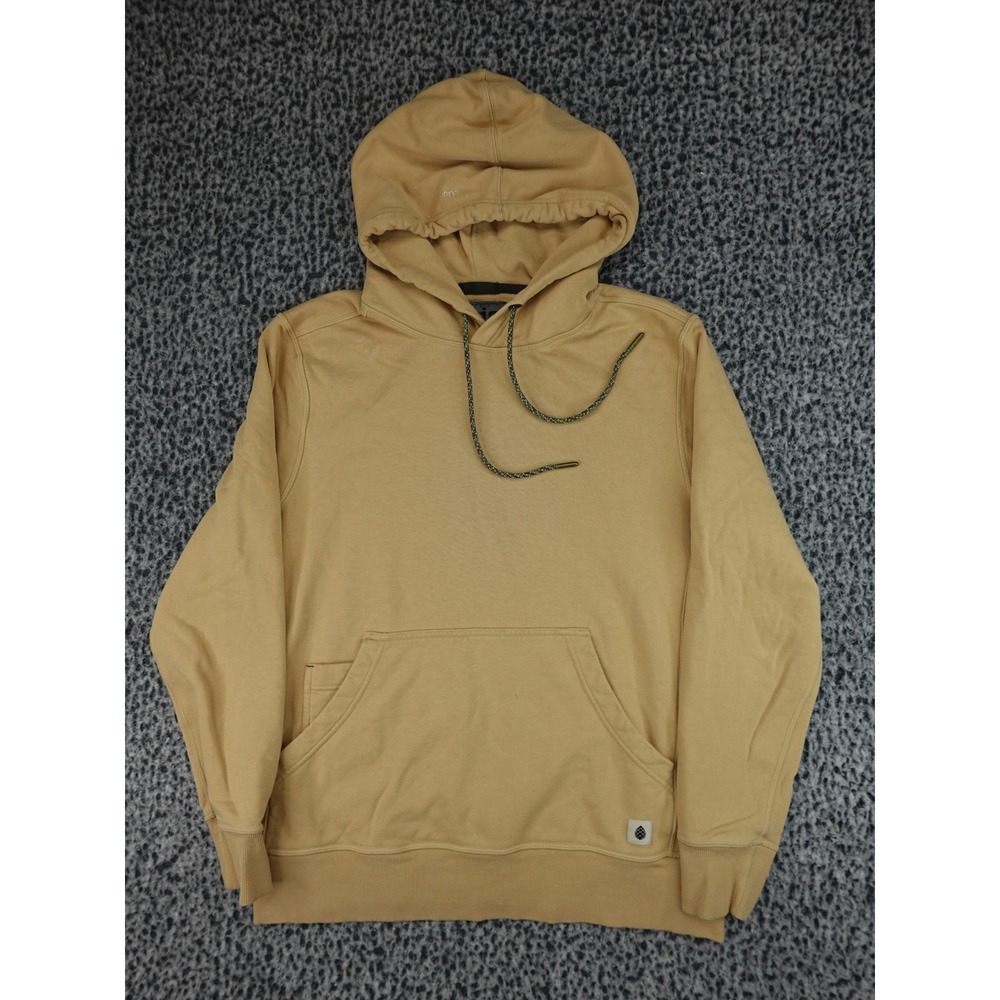 Stio Pullover Hoodie Mens Medium Tan Organic Cotton French Terry Pocket